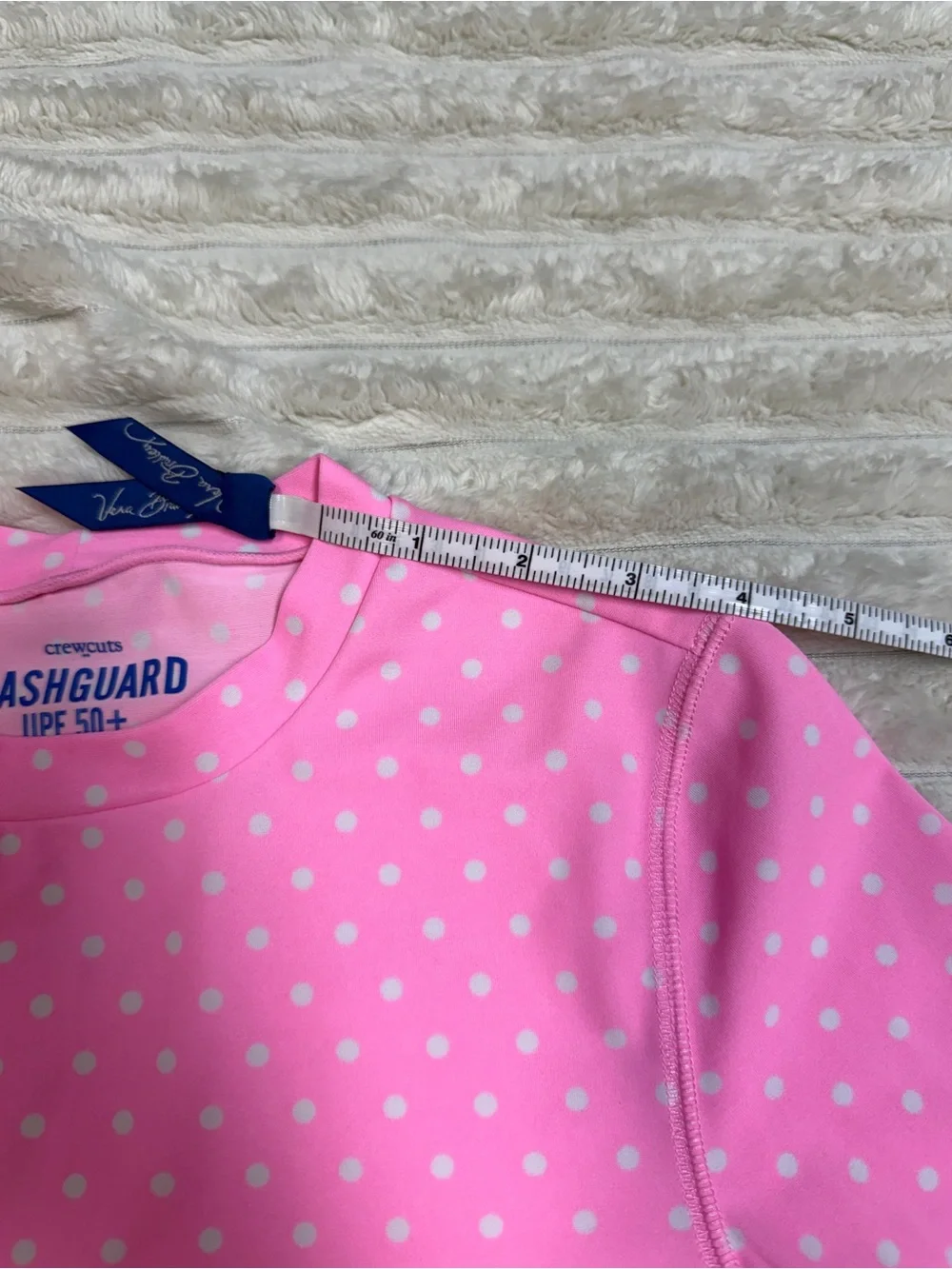 Crewcuts by J.Crew: Girls Pink Polka Dot Long Sleeve Rashguard, Size 12